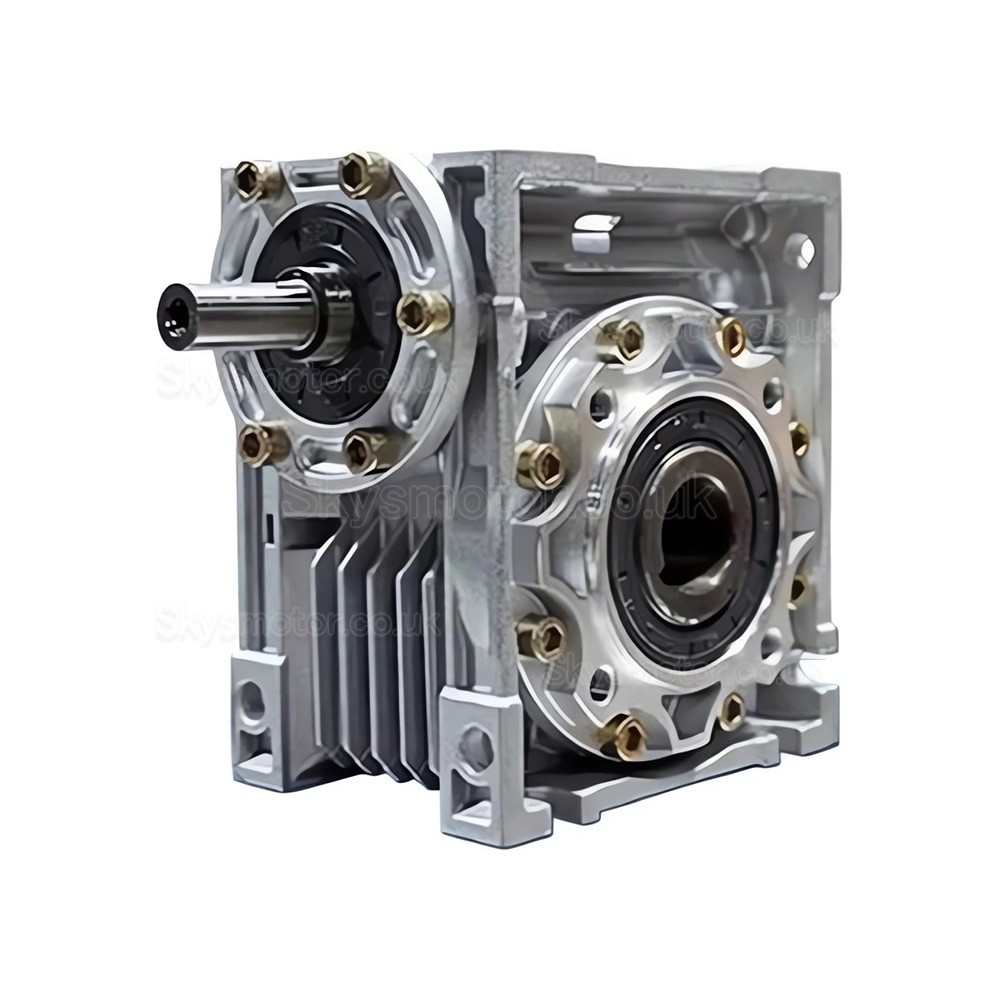 NRV030-VS Series Worm Gearbox, Ratio 5:1-80:1 Input Shaft 9mm Output Hole 14mm with Double Input Shaft